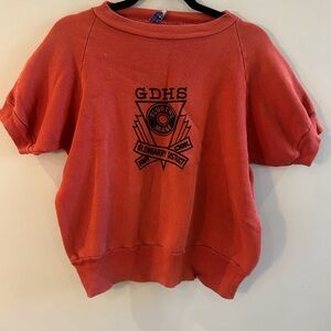 Windsor Coral Red Crewneck Tee with Ribbed Collar